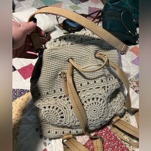 SAK beautiful crochet backpack/purse. Perfect condition. Durable/well made.